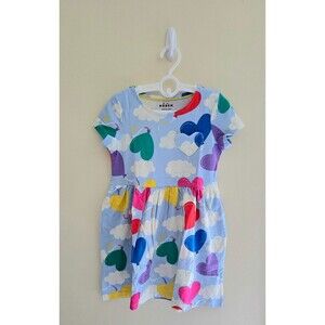 NWOT Mini Boden Heart Pocket Fun Jersey Dress Balloon Clouds, 6/7, 9/10-11/12